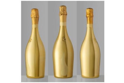 Goldene Flasche als 3D Unionsmarke